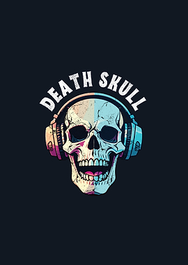 Death Skull with Headphones