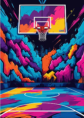 Colorful Abstract Basketball