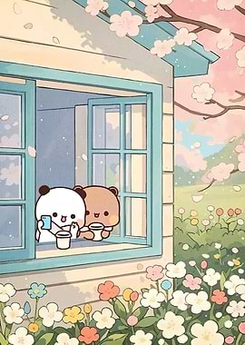 Cute Bears Window Spring