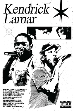 Kendrick Lamar Black and White Poster