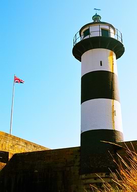Southsea Castle Lighthouse with Union Flag