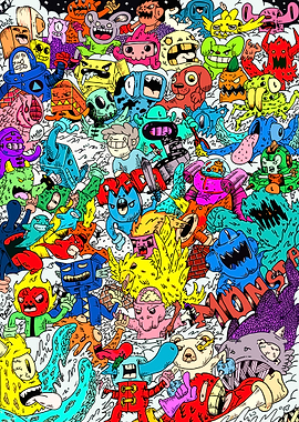 Colorful Monster Doodle Art