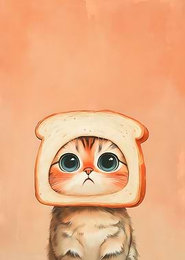 Cat with Toast Hat
