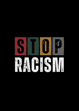 Stop Racism Text Art
