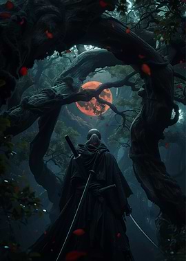 Dark Forest Ninja with Katana