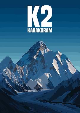 K2 Mountain Illustration