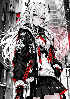 Anime Girl in Urban Setting