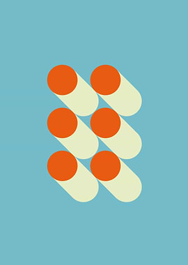 Bauhaus Wall Art, Geometric Print, Abstract Circles, Modern Home Decor, Mid Century Art, Minimalist Design