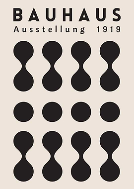 Bauhaus Ausstellung 1919 Wall Art, Geometric Bauhaus Print, Modern Abstract Art, Minimalist Wall Decor, Exhibition Poster