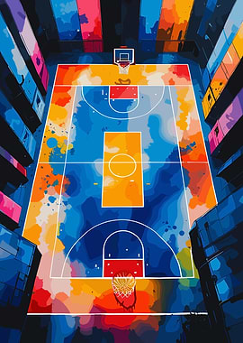 Colorful Urban Basketball