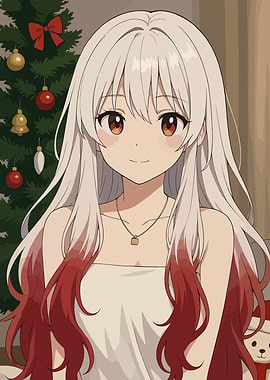 Anime Girl Christmas Portrait