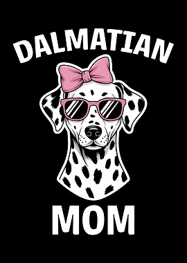 Dalmatian Mom with Bow and Sunglasses