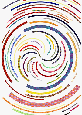 Colorful Abstract Concentric Arcs Pattern