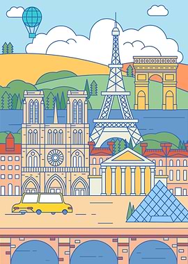 Paris Cityscape Illustration