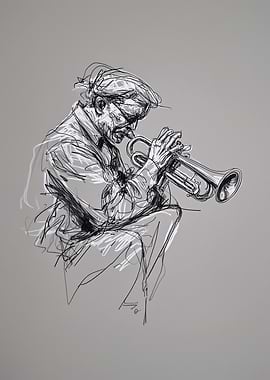 Trumpet Player Sketch