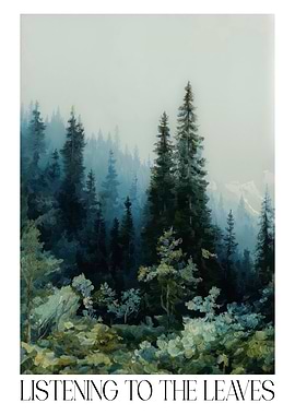 Blue Fall Decor Japandi Forest Wall Art wabi sabi Japanese Wall Art sage green Autumn Painting dopamine decor