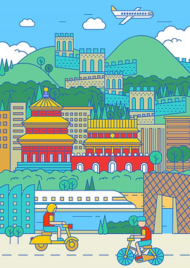 China Travel Illustration