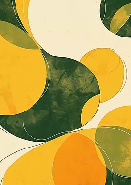 Abstract Shapes in Yellow and Green