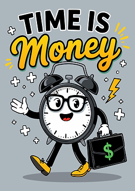 Time is Money Cartoon Illustration