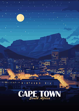 Cape Town South Africa Nightscape