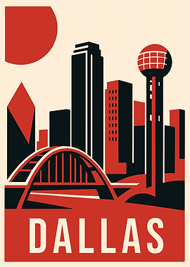 Dallas Vintage Travel Poster