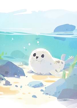 Cute Seal Pup Underwater