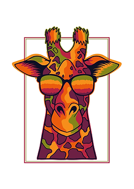 Cool Giraffe with Sunglasses Illustration