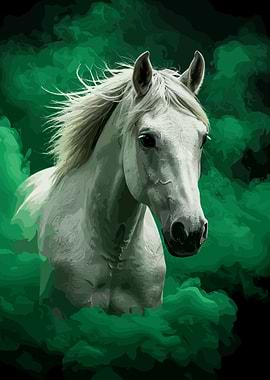 White Horse in Green Smoke