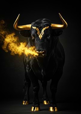 Golden Bull with Fire Breath