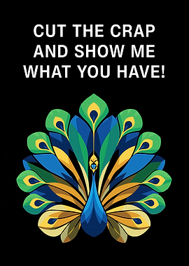 Cut the Crap Peacock Illustration