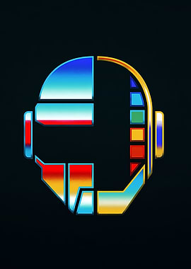 Daft Punk Helmet Minimalist Art