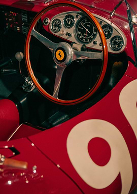 Ferrari vintage car interior dashboard