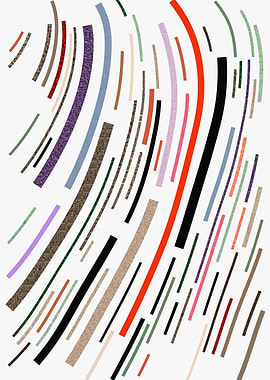 Abstract Colorful Curved Lines on White