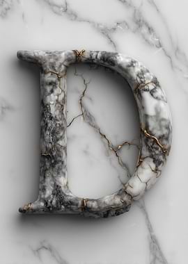 Marble Letter D