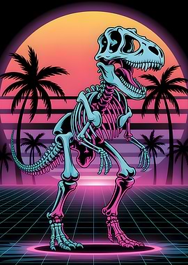 Retro Dinosaur Skeleton