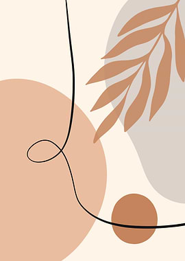 Abstract Botanical Art with Line