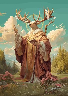 Deer Priest in Nature