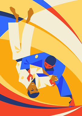 Judo Throw Illustration