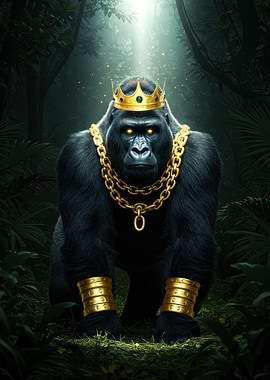 Crowned Gorilla in Jungle