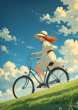 Girl Bicycle Summer Day