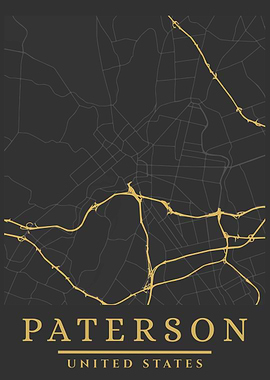 Paterson, United States Map Art
