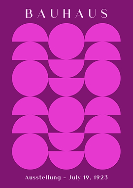 Bauhaus Exhibition Wall Art, Geometric Art Print, 1923 Poster, Modern Home Decor, Pink Wall Art, Bauhaus Style Print
