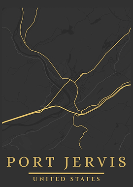 Port Jervis, United States Map Art
