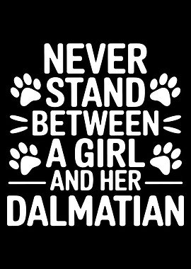 Girl and her Dalmatian text art