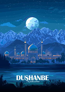 Dushanbe, Tajikistan at Night