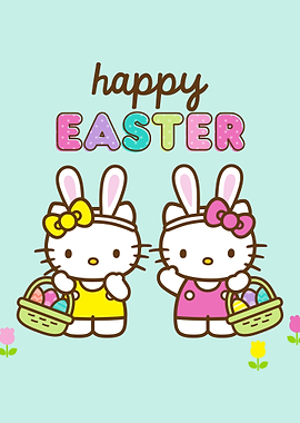 hello kitty happy easter illustration