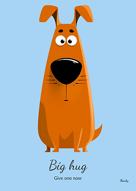 Big Hug Dog Kids Wall Art