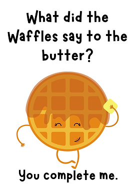Waffle and Butter Pun Illustration