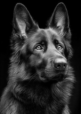Black German Shepherd Portrait