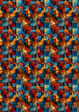 Abstract Geometric Stained Glass Pattern